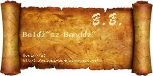 Belász Bandó névjegykártya